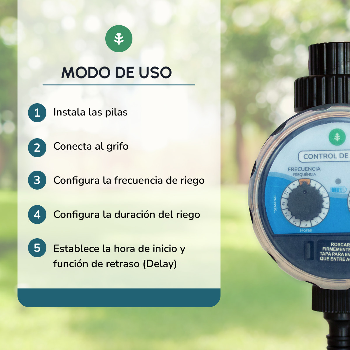 PLANETA HUERTO | Programador de Riego Acorazado Estanco 0-6 Bar – Control Preciso del Riego en Cualquier Condición Climática
