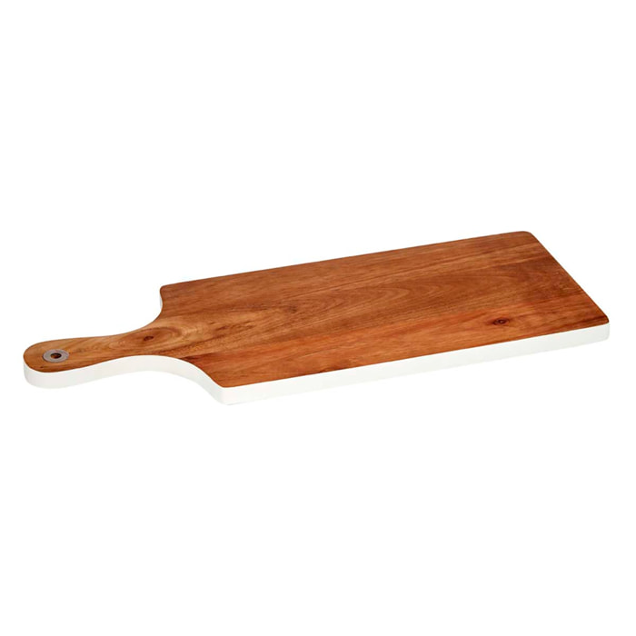 TABLA CORTAR MADERA BORDE BLANCO 45CM