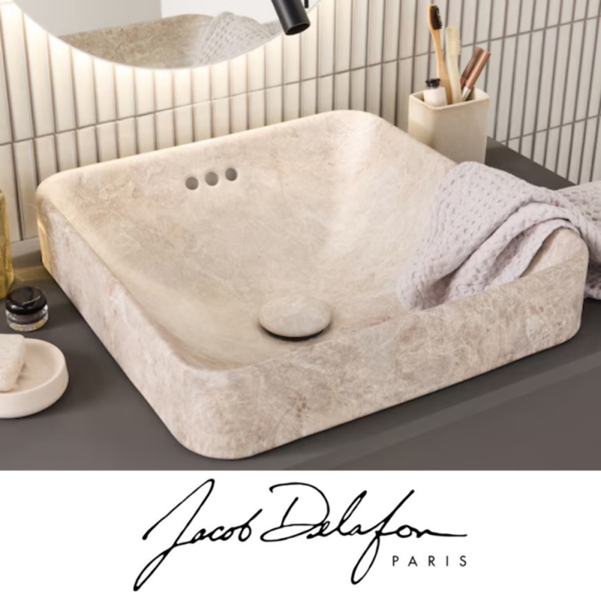 Vasque carrée à poser Vox douceur minérale