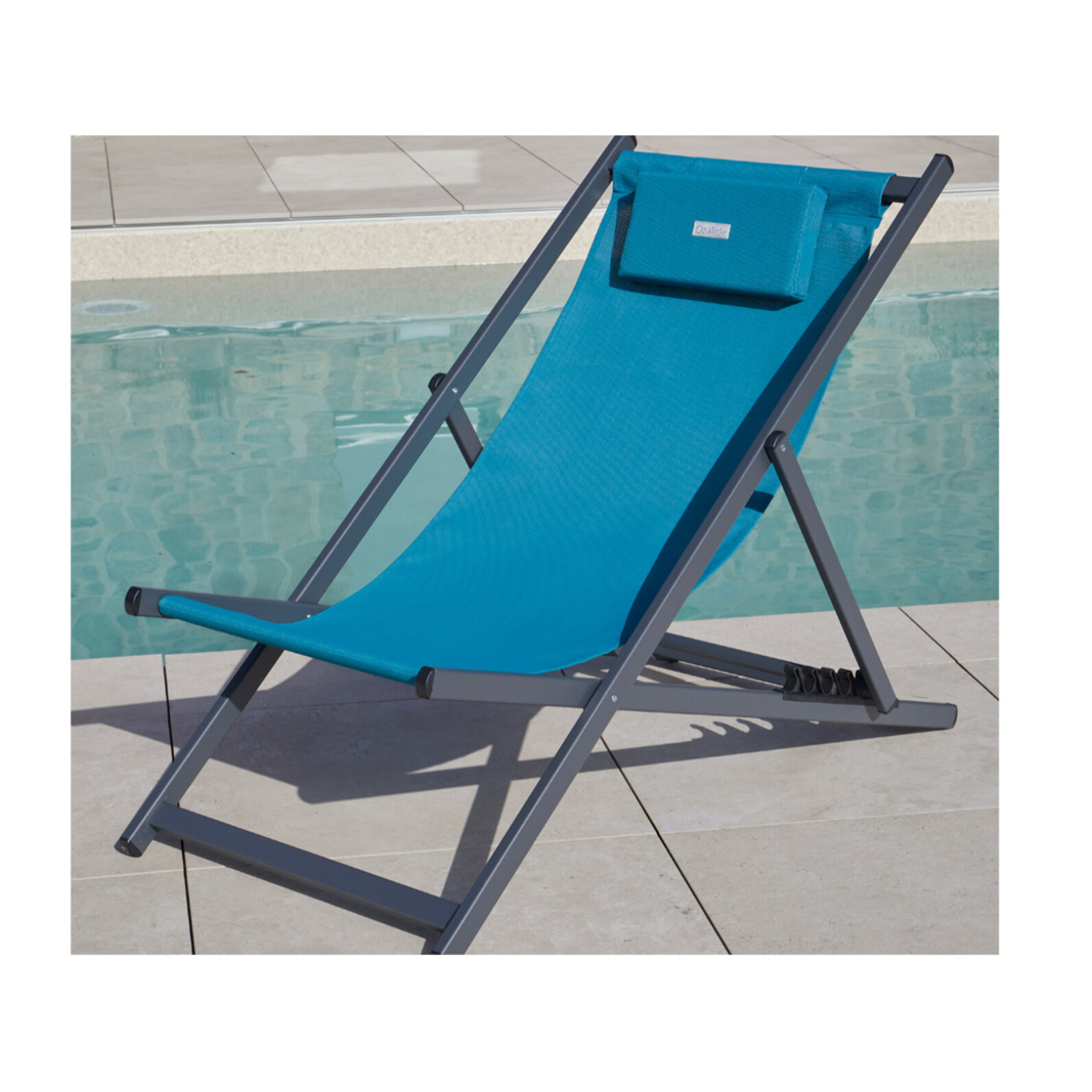 Lot de 2 chiliennes en aluminium - bleu canard - ATHOS