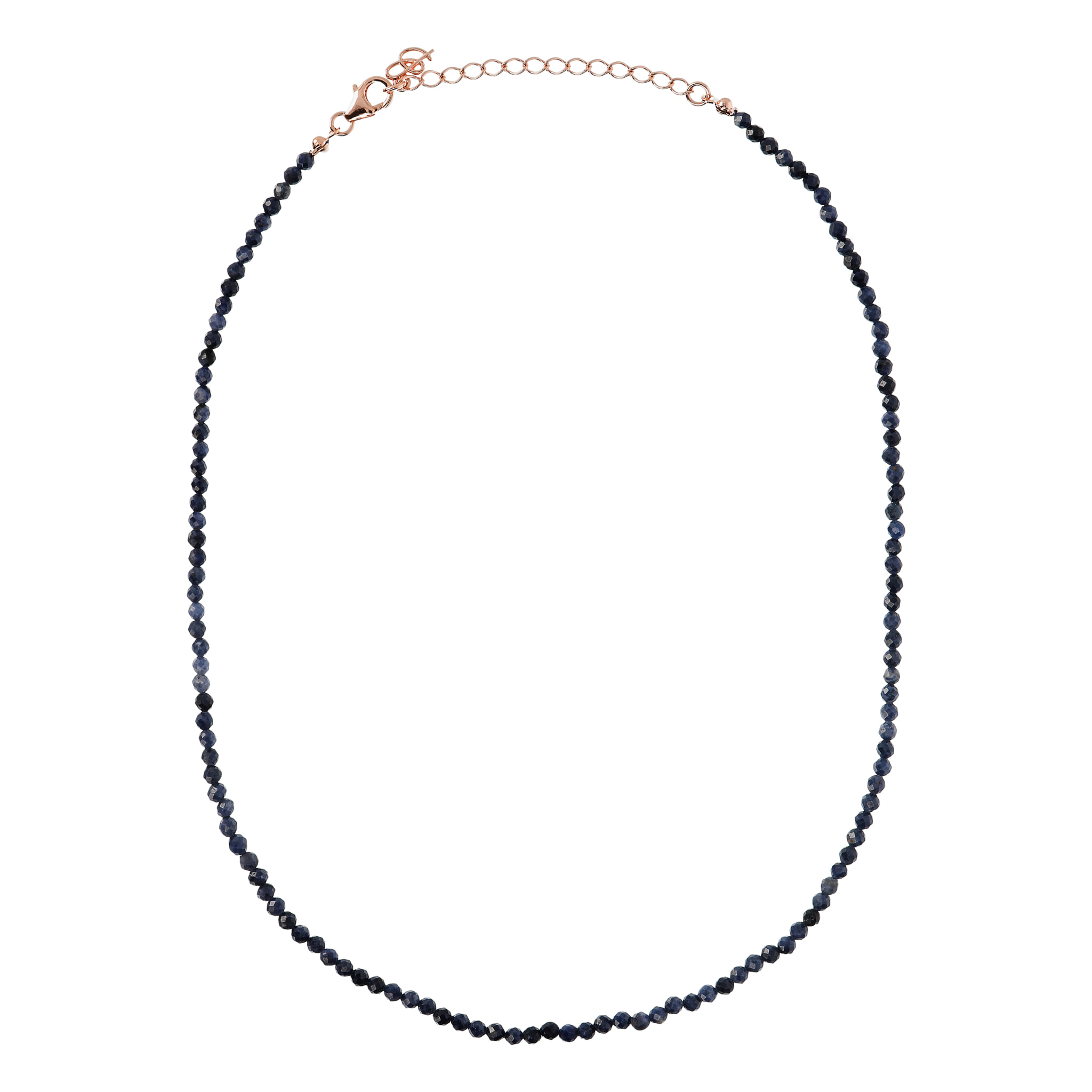 Collana Girocollo di Pietra Naturale Sfaccettate Zaffiro Blu