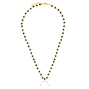 Cadena de Plata de Ley 925 con cuentas en circonita negra natural.