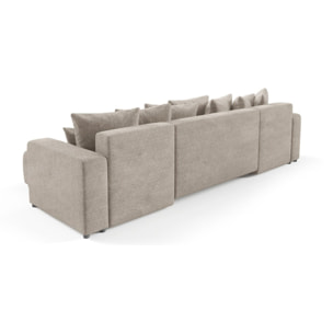 GLORIA - Canapé panoramique 6 places en tissu beige