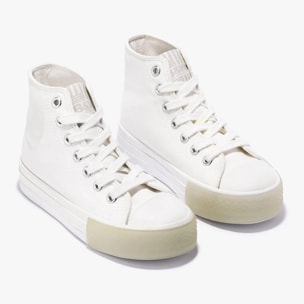 Zapatillas Altas Unisex de Lona en Blanco B&W