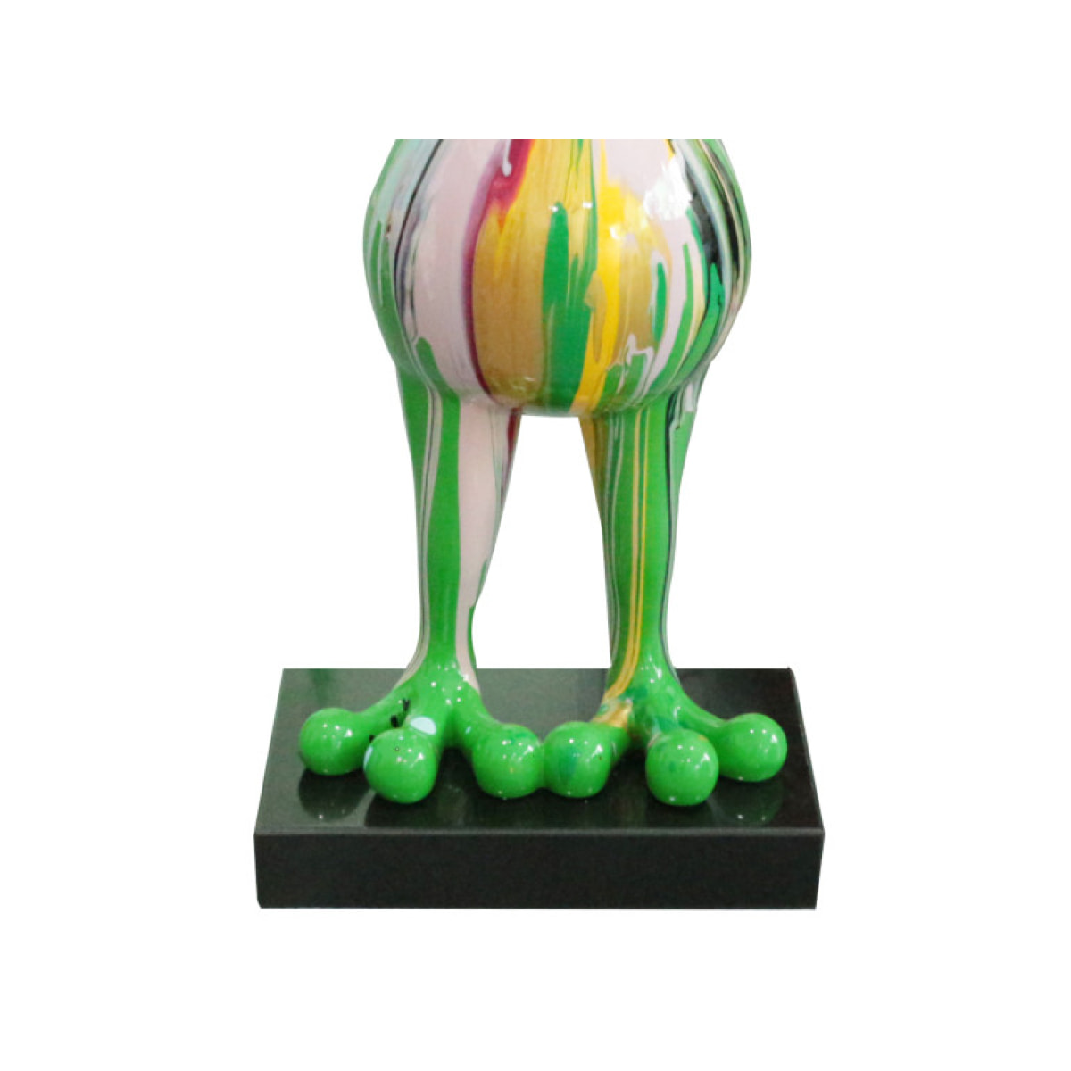 Statue grenouille debout en résine multicolore H68cm - FROGGY 02