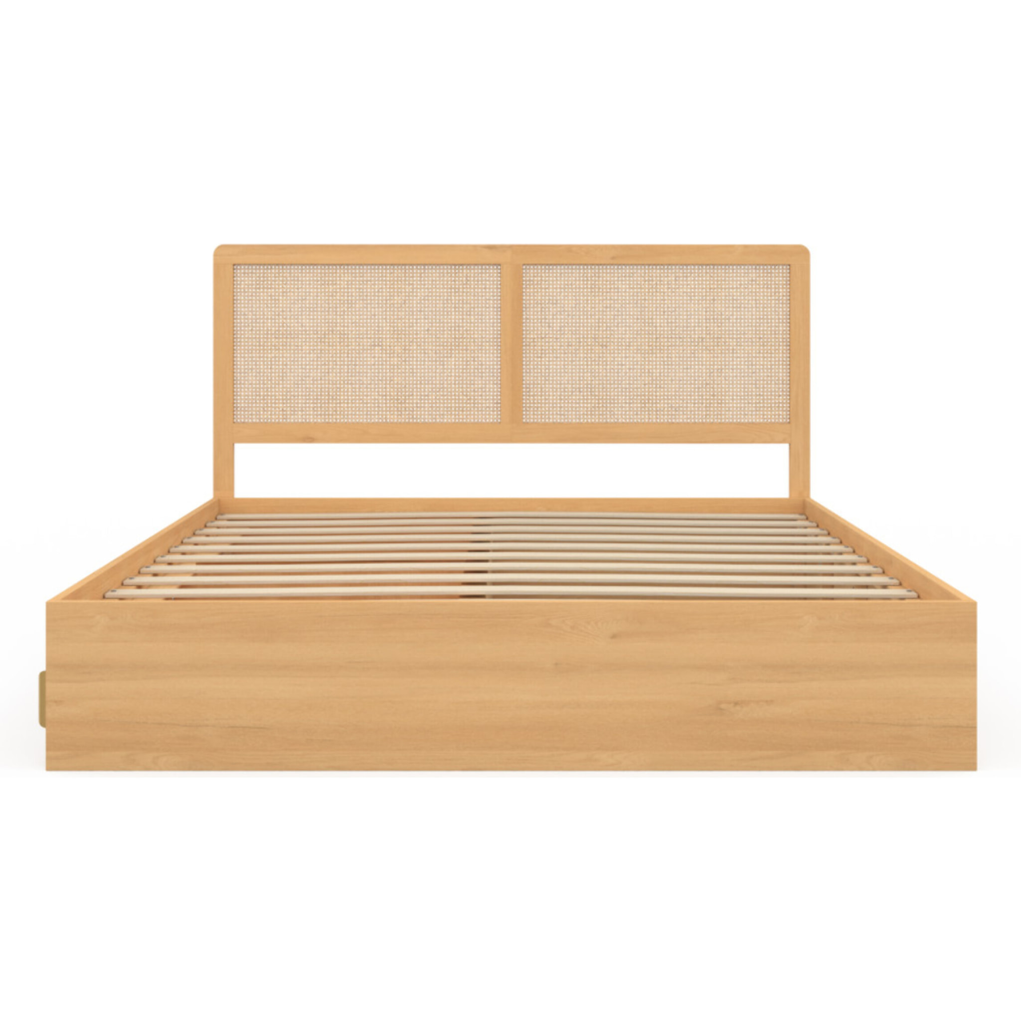 Lit Eve 160x200cm cannage et tiroirs coulissants