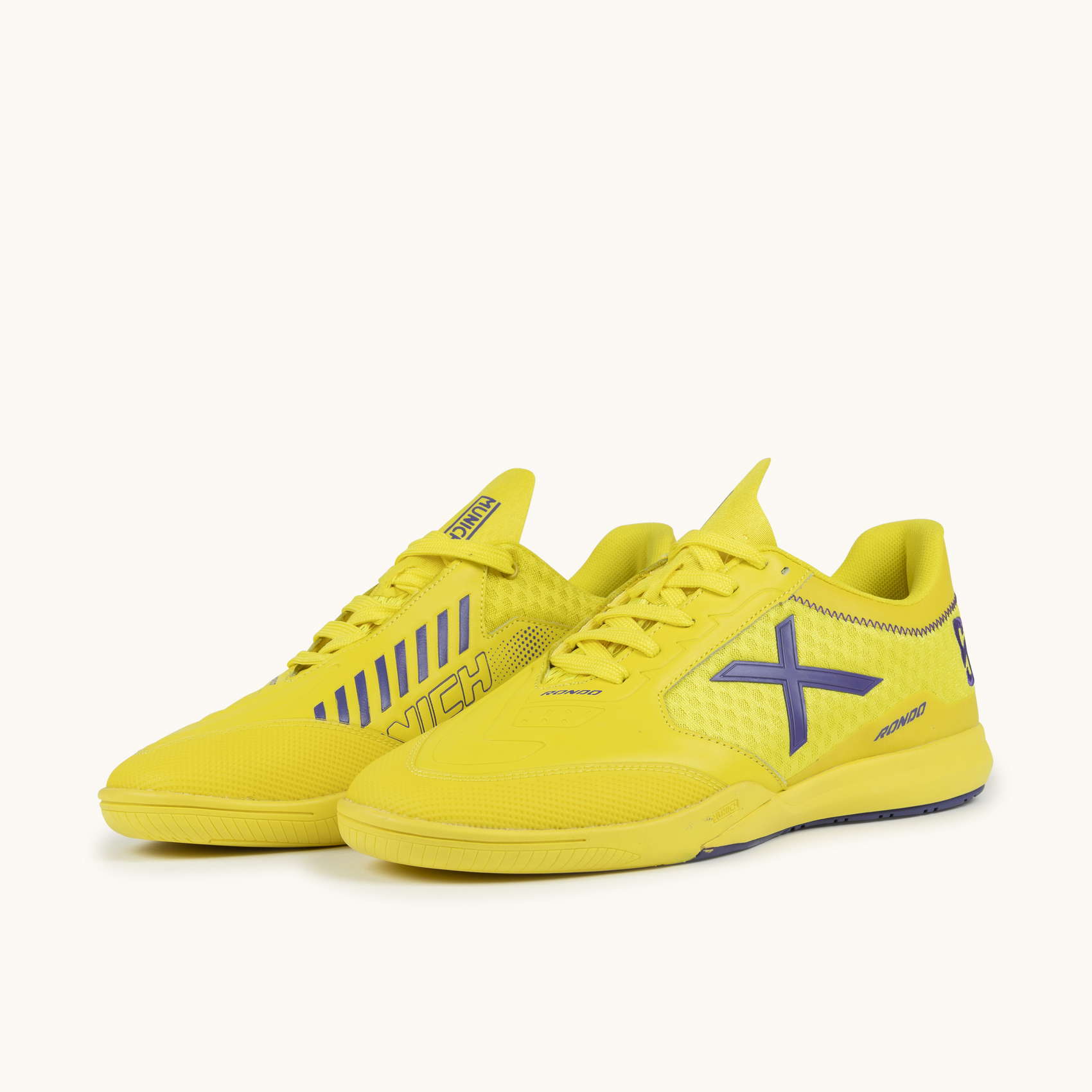 MUNICH RONDO 24 Zapatillas de Fútbol Sala Profesionales Amarillo y Lila