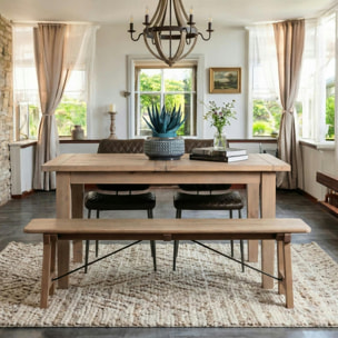 Banc 150 cm en bois recyclé SALERNE