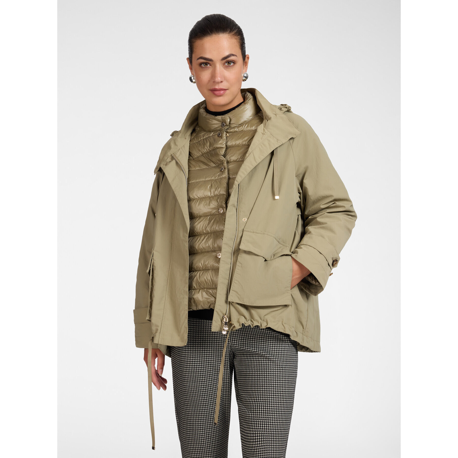 Elena Mirò - Parka 3 in 1 con tasche cargo - Verde militare