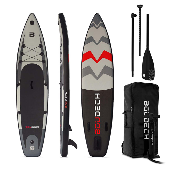 Stand Up Paddle Board Race - Tavola da SUP gonfiabile 315X70X15 cm con pagaia regolabile, cavigliera, gonfiatore, kit riparazione borsa trasporto idonea SUP agonistico. Peso Max 140kg