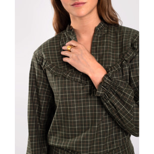 Blusa de manga larga con volantes