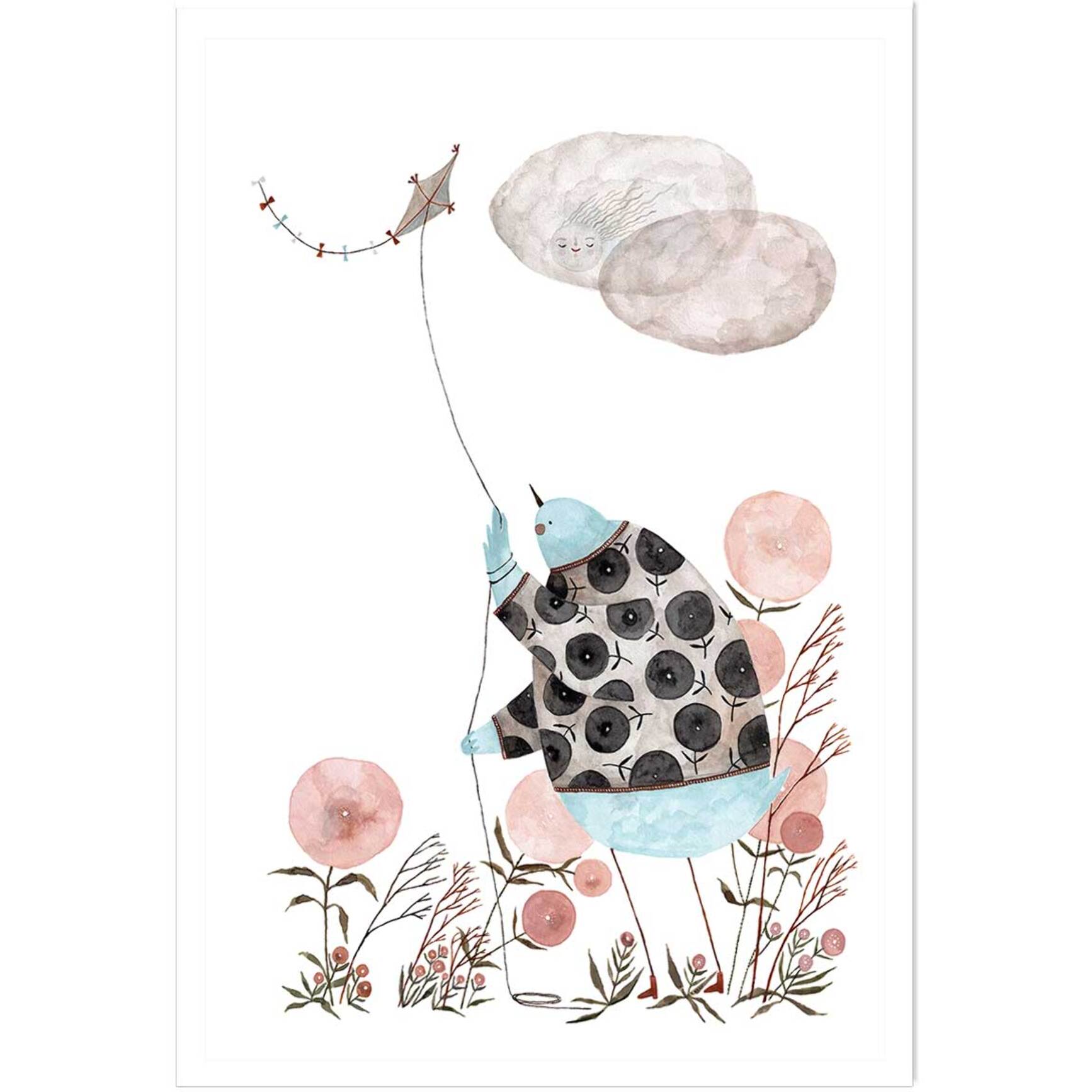 Affiche enfant cerf volant  Affiche seule