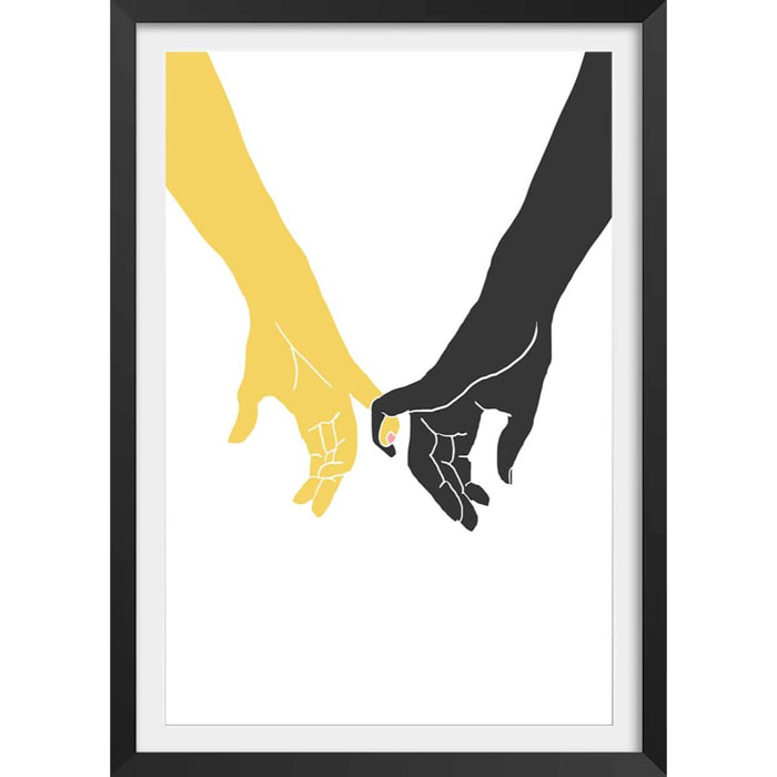 Affiche Yellow swear Affiche + cadre en bois - Noir