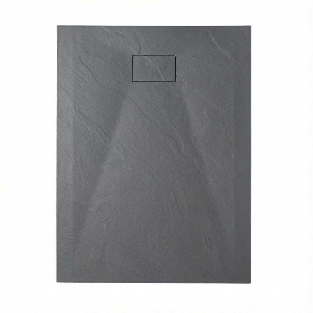 PixL 120x90 cm receveur de douche rectangulaire à poser BMC avec surface effet pierre, gris foncé (CERAPX12090DG)
