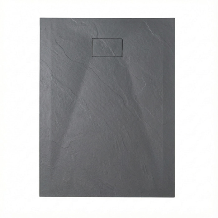 PixL 120x90 cm receveur de douche rectangulaire à poser BMC avec surface effet pierre, gris foncé (CERAPX12090DG)