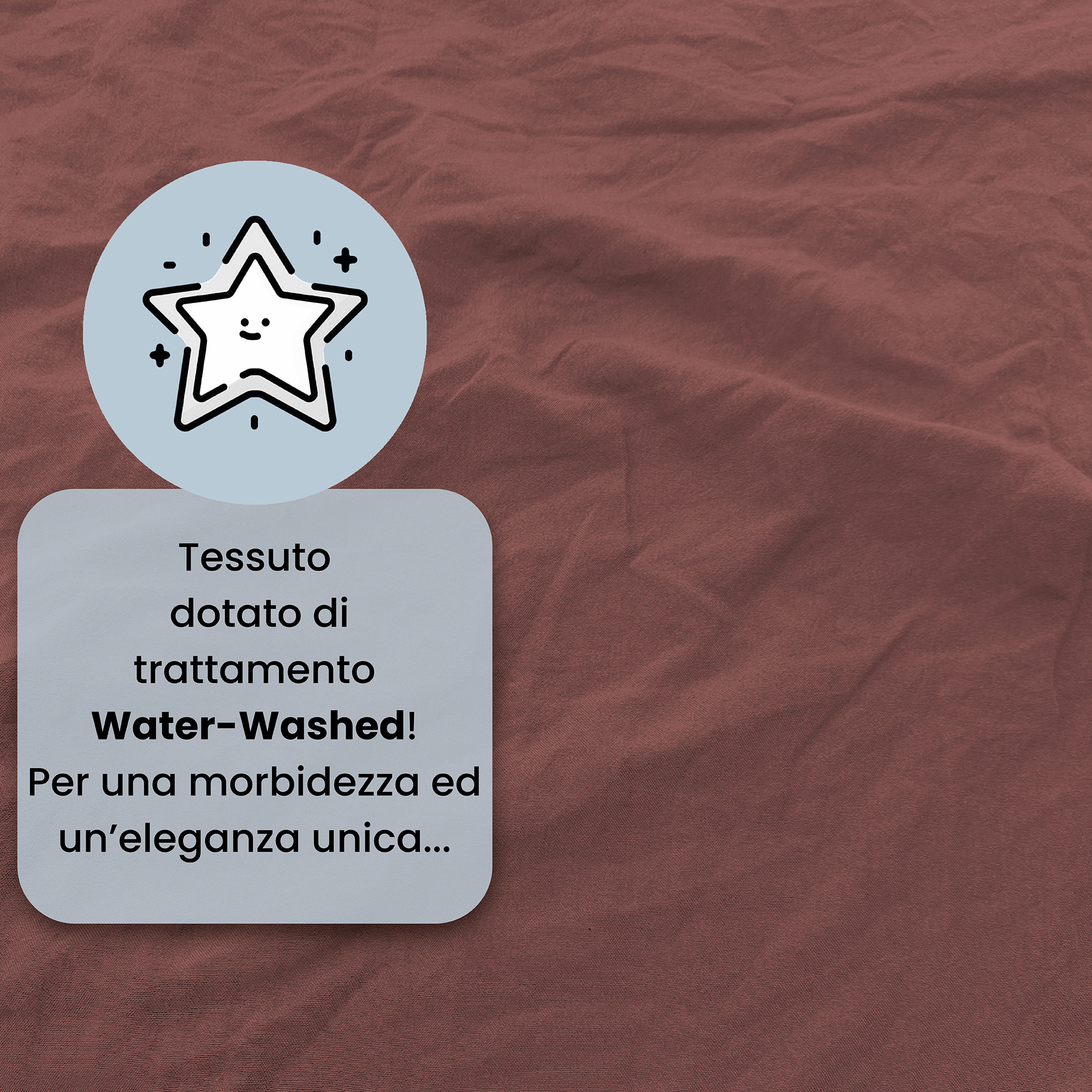 PARURE COPRIPIUMINO WATER WASHED, 100% Microfibra, No Stiro - ROSSO CORALLO