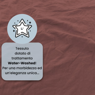 PARURE COPRIPIUMINO WATER WASHED, 100% Microfibra, No Stiro - ROSSO CORALLO