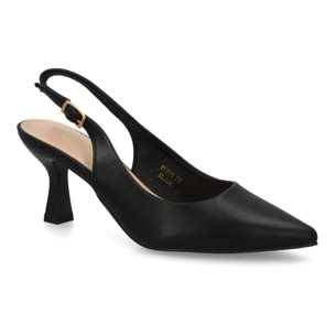Zapato salón destalonado para mujer con tacón y punta fina