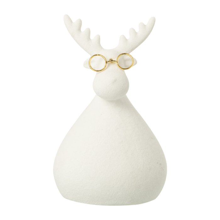 J-Line figurine Renne - porcelaine - blanc/or - small