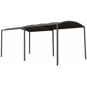 Carport en métal extensible " Mathis" - 303/566 x 295 x 240 cm - Gris