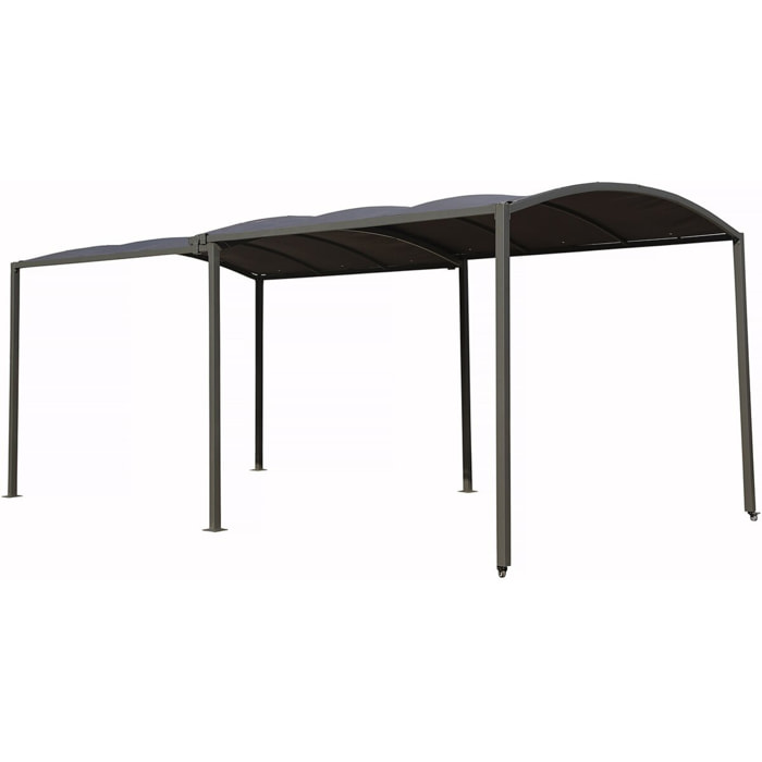 Carport en métal extensible " Mathis" - 303/566 x 295 x 240 cm - Gris