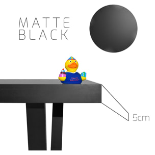 MONTERO - Ripiano per tavolo da 160x90x5cm pranzo in legno con rivestimento in laminato nero. Piano per scrivania, tavolo cucina, tavolino da caffÃ¨