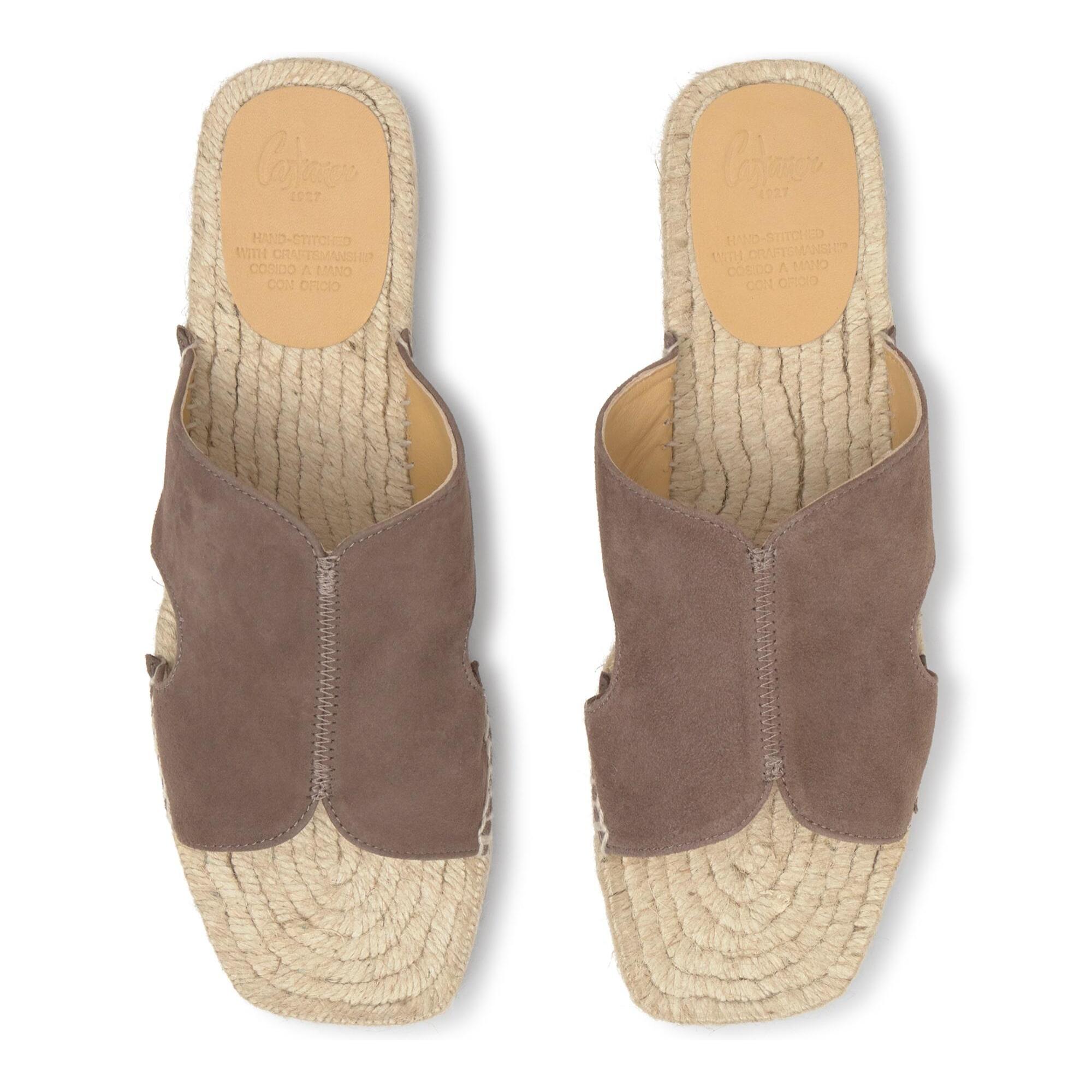 Sandalia plana Priya en ante con suela de yute