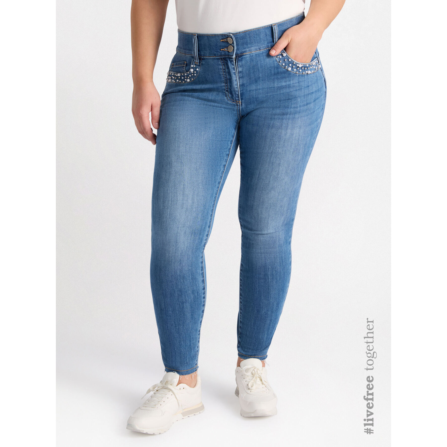 Fiorella Rubino - Jeans skinny con ricamo - Blu