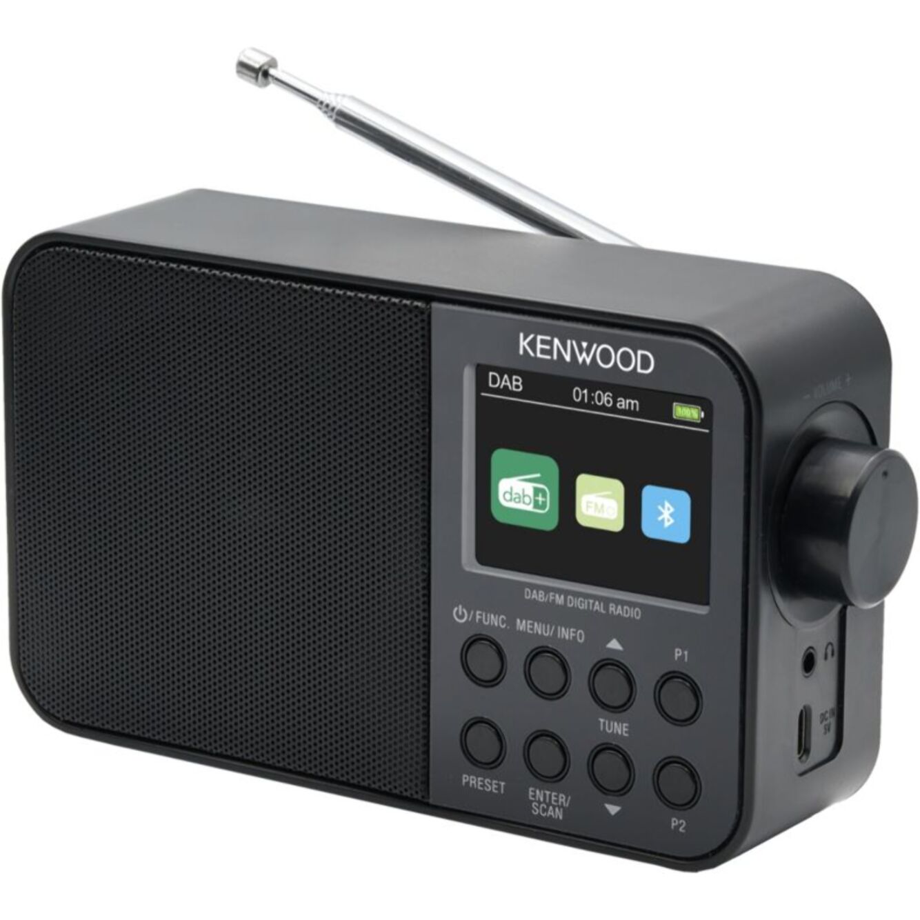 Radio DAB KENWOOD DAB BT CRM30DAB-B Noir KENW