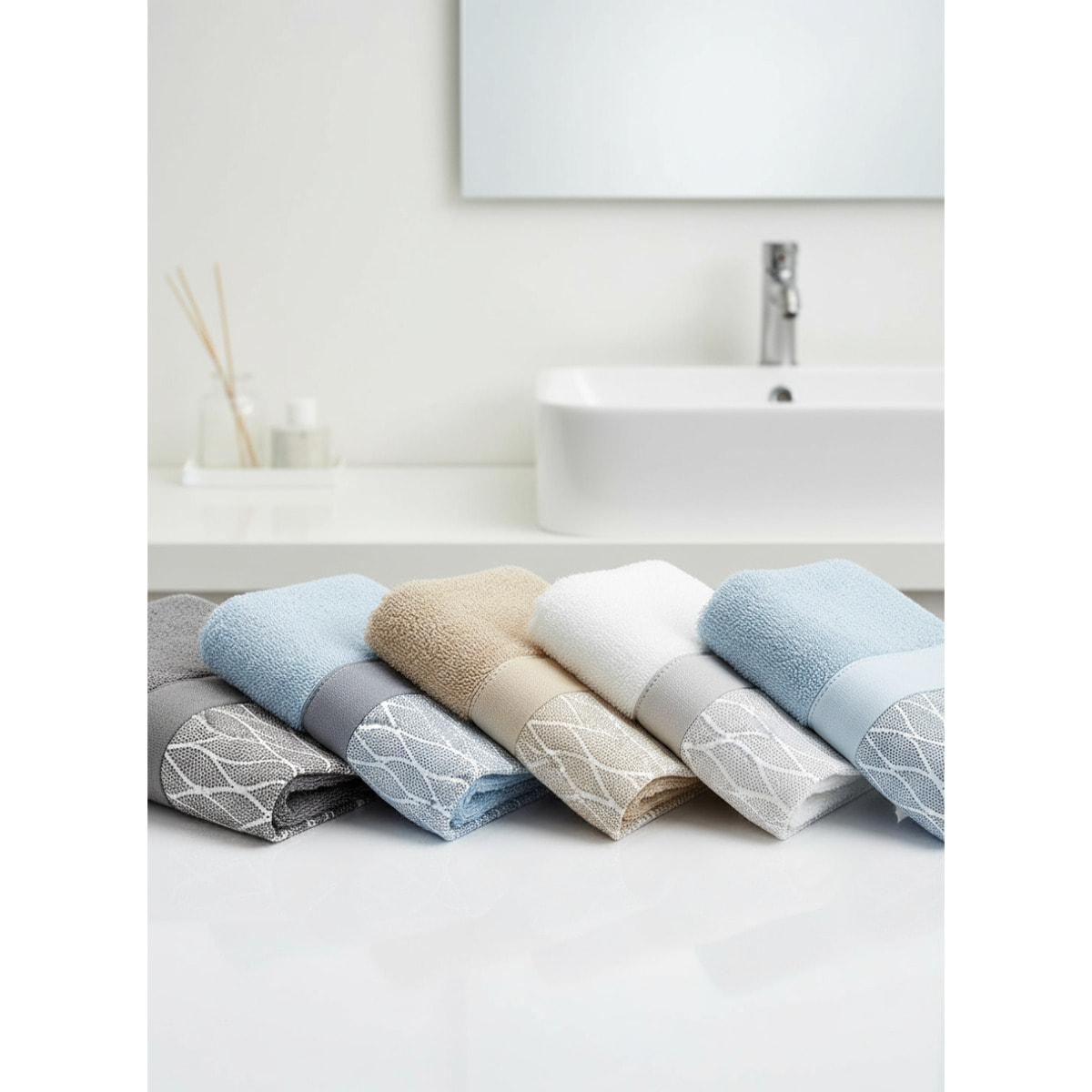 Set Spugna VENTOTENE 2 Pezzi: Viso+Ospite - 450 gr/m² - 100% Puro Cotone