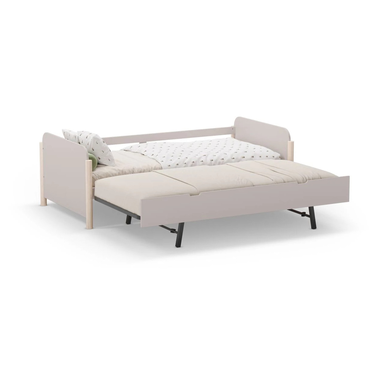 Cama doble juvenil Misty Dawn Beige - Oak Soft