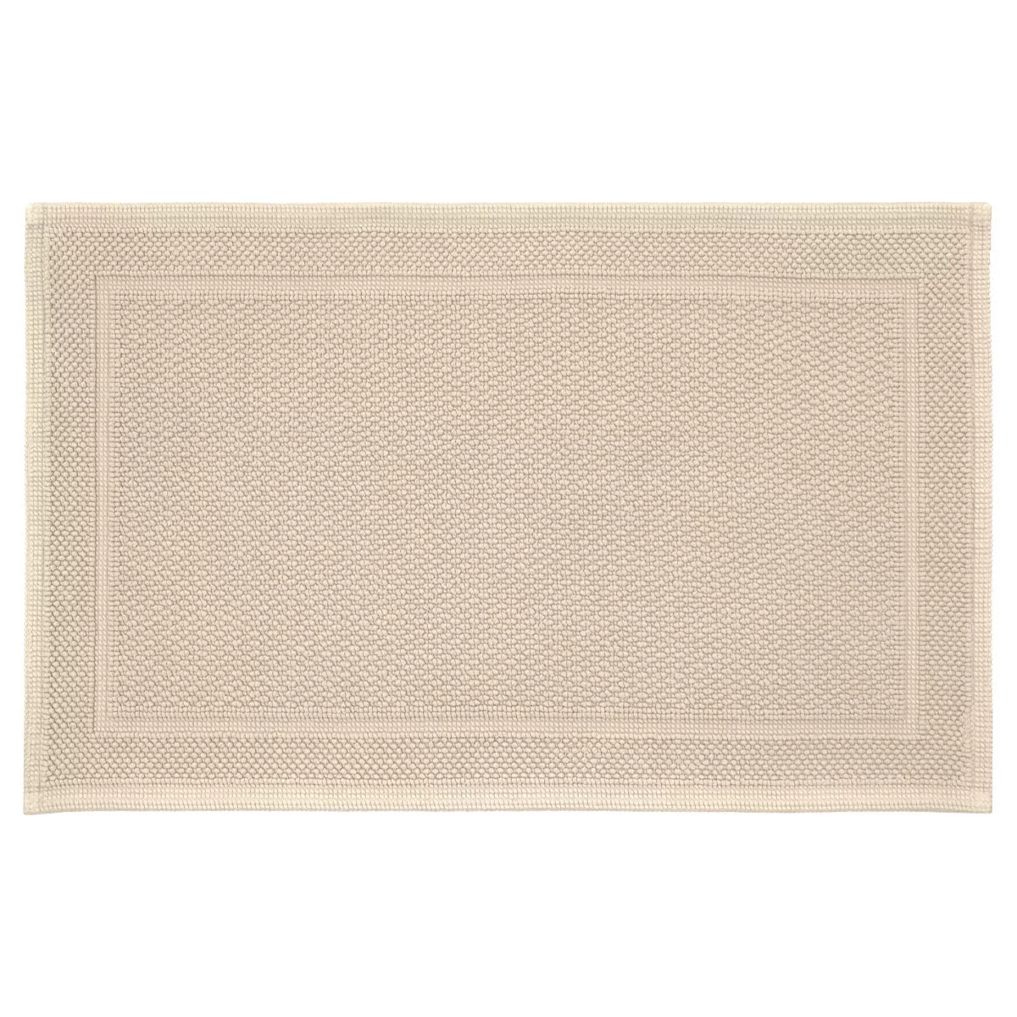 Tapis de bain pur coton 1700 g/m² uni beige Antica lin