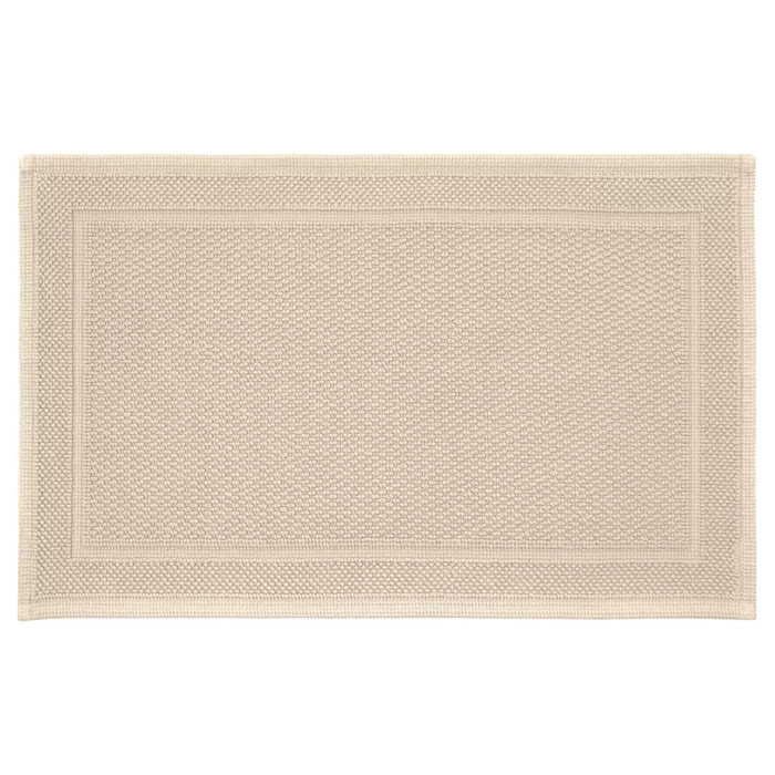 Tapis de bain pur coton 1700 g/m² uni beige Antica lin