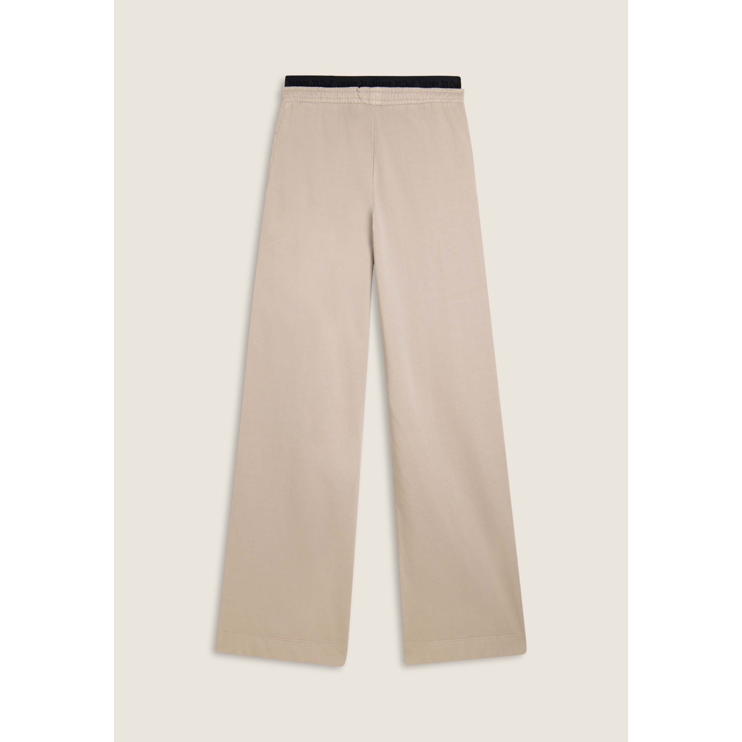 Pantaloni wide leg in felpa con stampa Flow