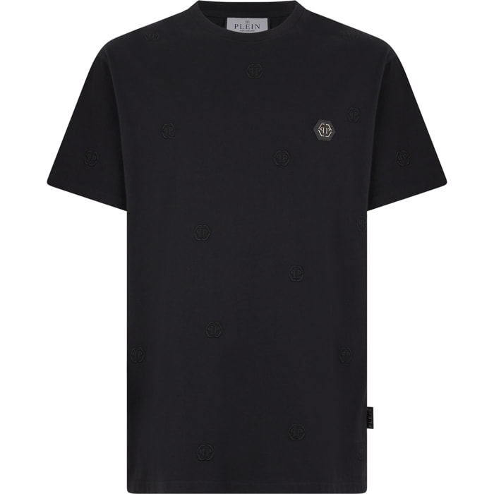PHILIPP PLEIN Embroidered Round Neck T-Shirt Monogram Monogram