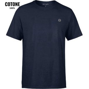 T-shirt da Uomo Girocollo in 100% Cotone Nottingham, Art. 25792 Blu