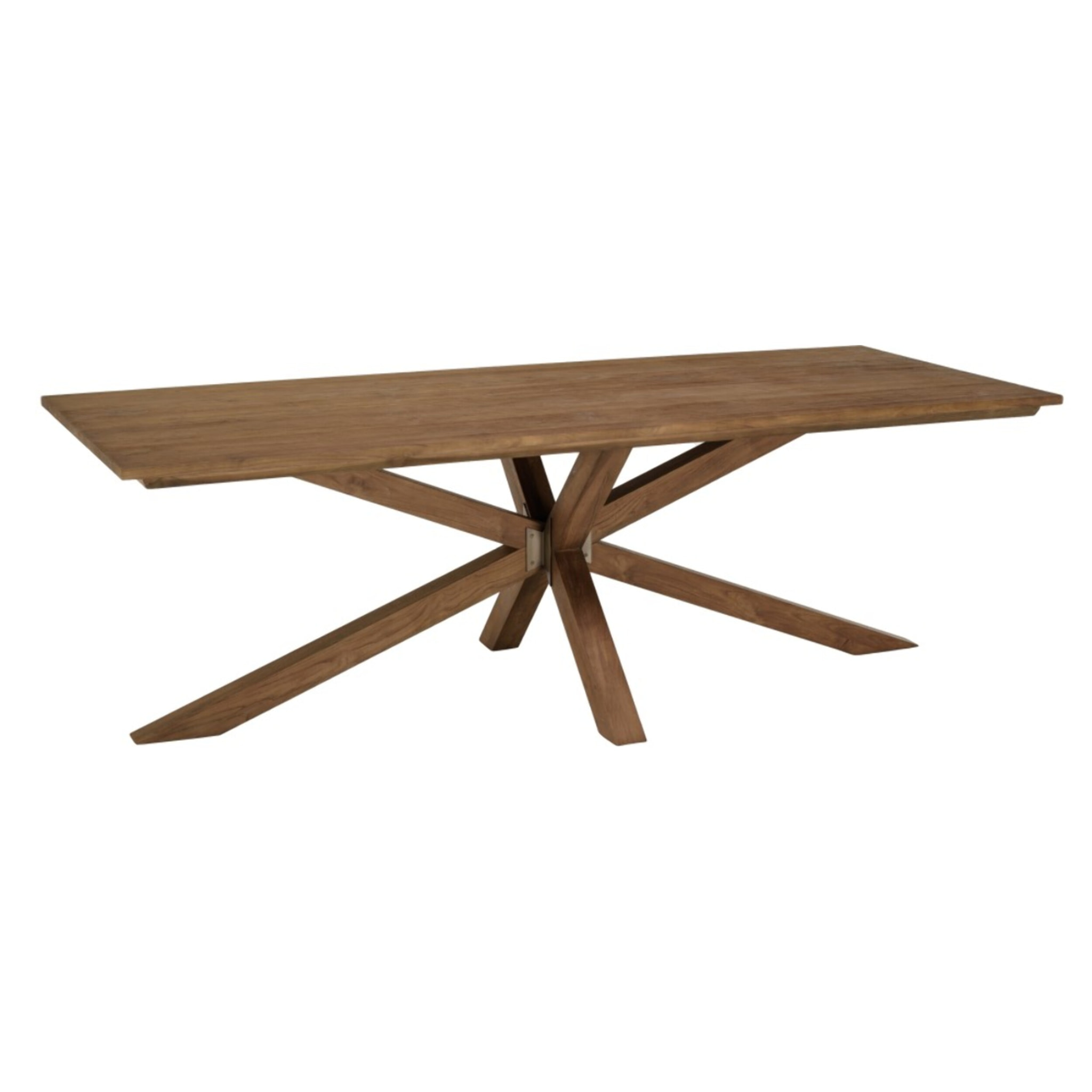 SIXTINE - Table à manger rectangulaire 240x100cm en bois teck recyclé
