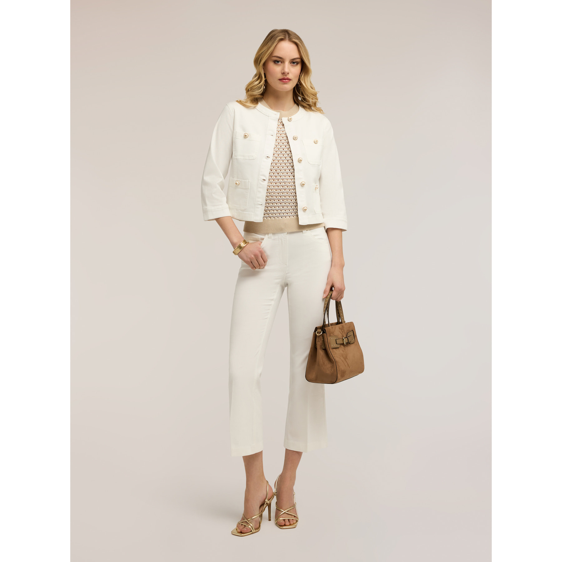 Motivi - Chaqueta en drill mezcla de algodón - Blanco