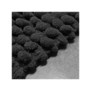 Tapis de salle de bain rectangulaire 40 x 60 cm avec pompons - 6 coloris - POP
