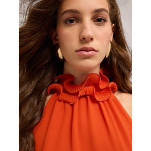 Motivi - Top con rouches - Arancione