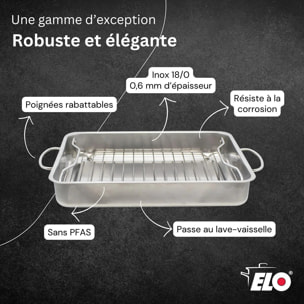 Plat à four acier inoxydable avec grille Elo Edition Red