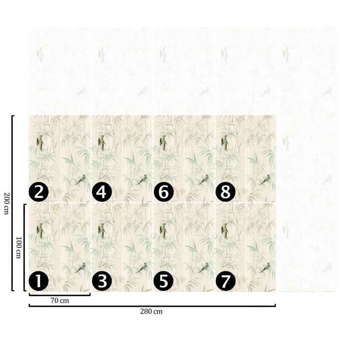 Carta da Parati Foresta Giapponese Bamboo