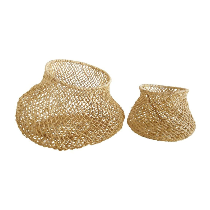 Lot de 2 paniers/cache-pots en fibre d'abaca