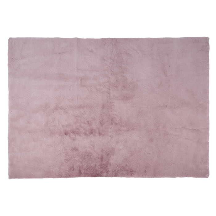 Tapis Imitation Fourrure Fin Rose 120x170cm