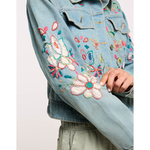 Chaqueta Bordada Azul - Lemnara