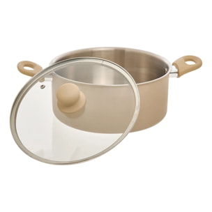 Faitout Solstice D24cm 4,6L beige
