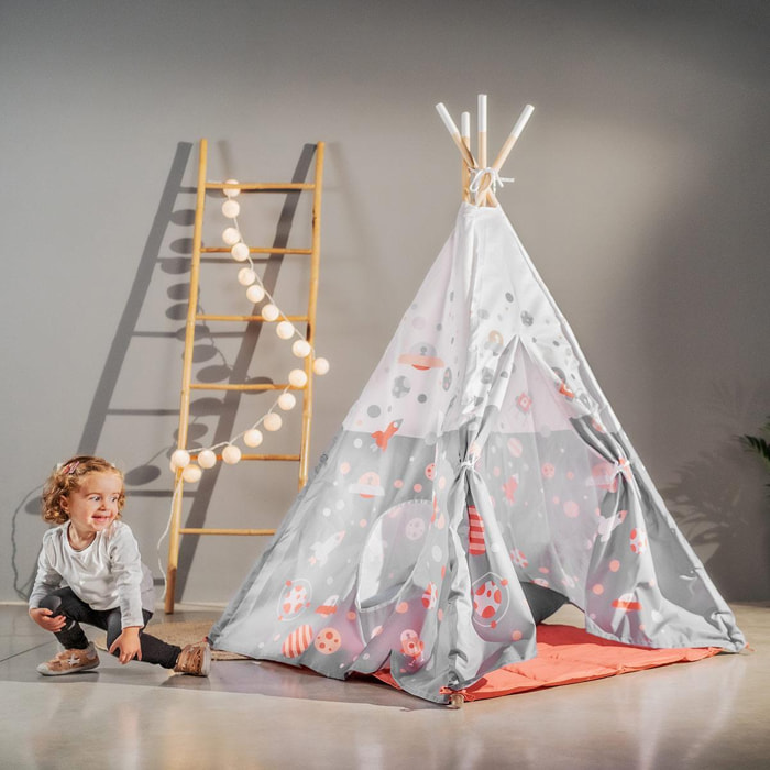 Tipi infantil niños COSMO TIPI poliéster con ventana y base acolchada