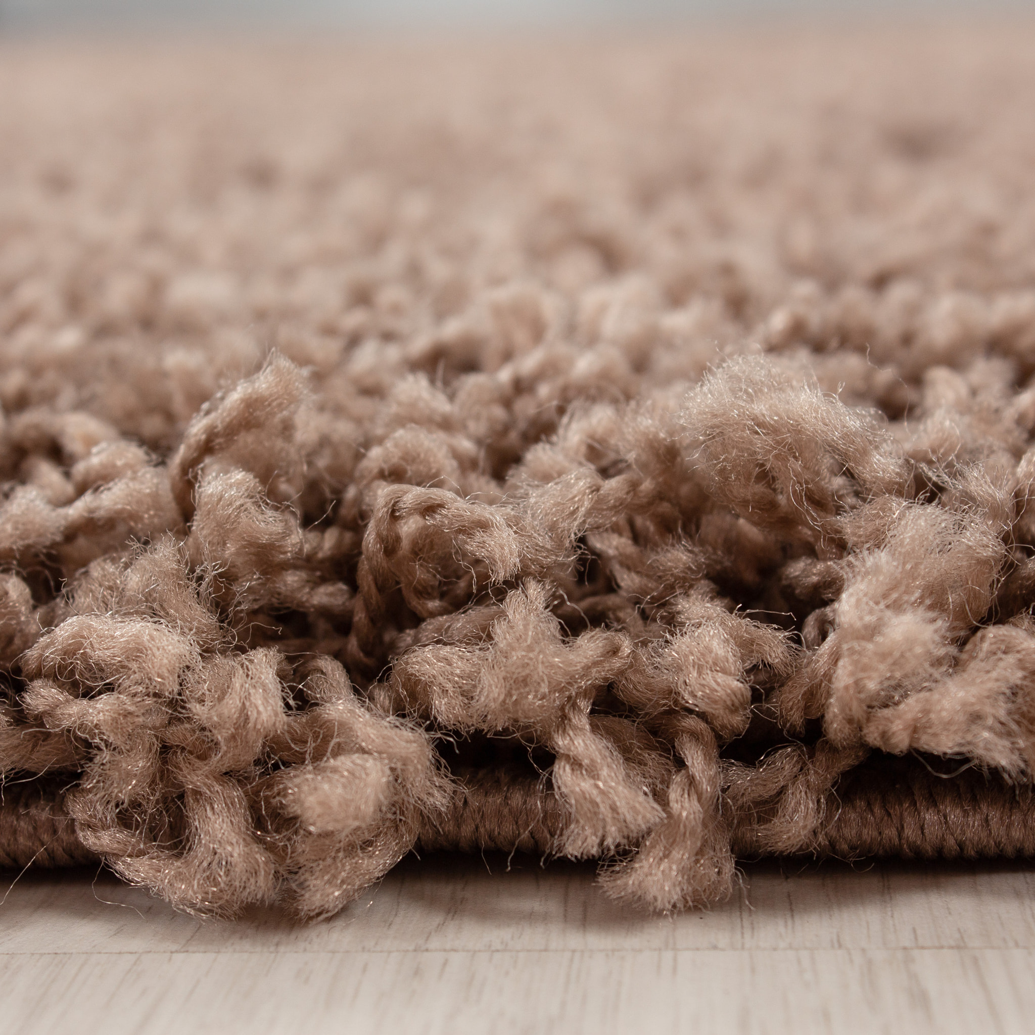 OTTAWA - Tapis rond shaggy uni Moka