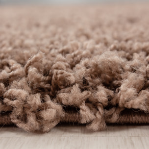 OTTAWA - Tapis rond shaggy uni Moka