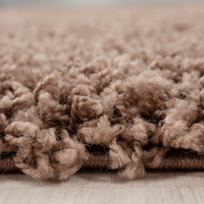 OTTAWA - Tapis rond shaggy uni Moka